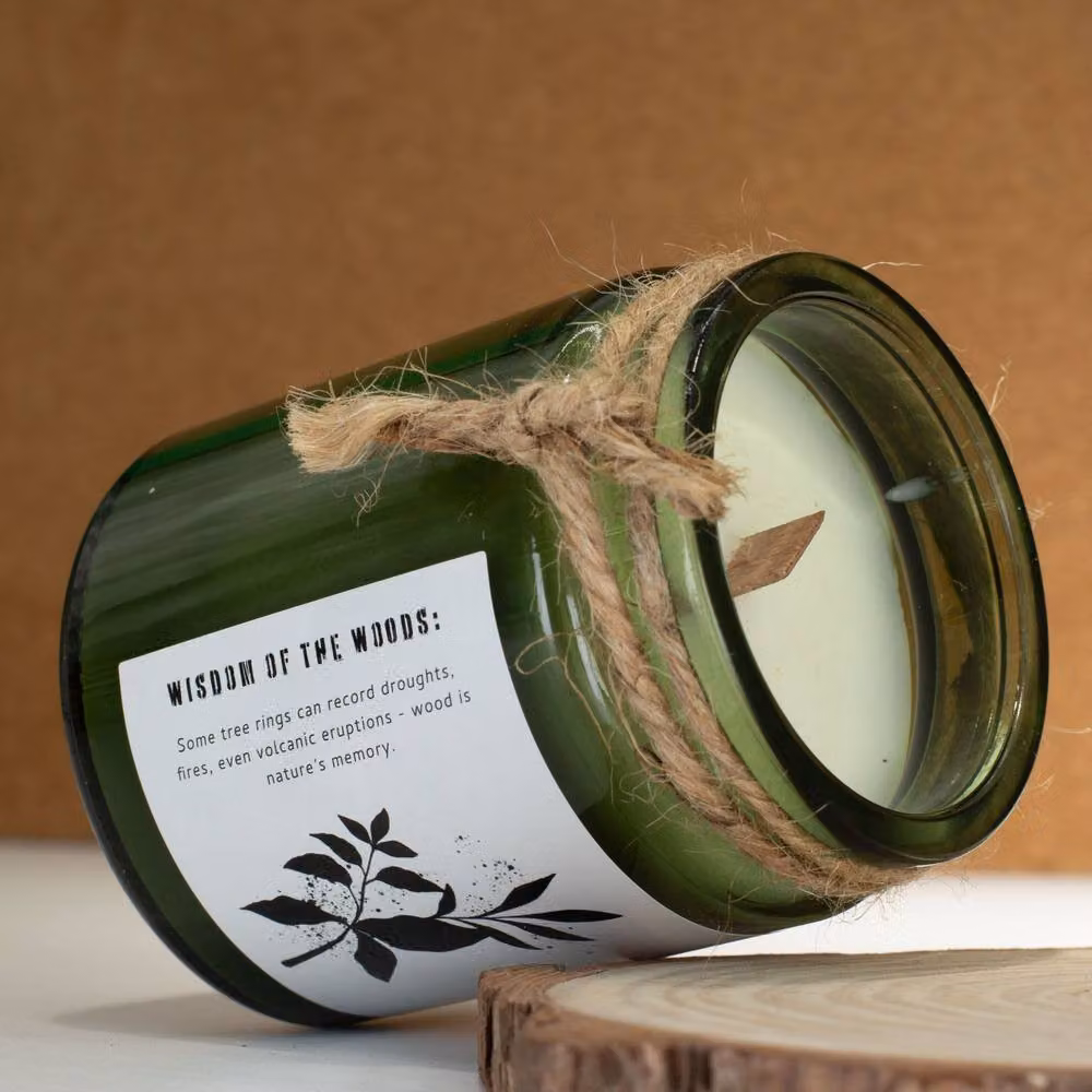 Serenityy Greenman Soy Woodwick Candle in Dark Green, Sage & Mintwood, 50 g – 3