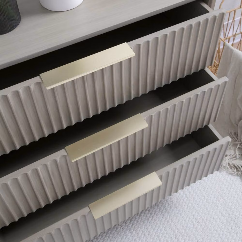 Home Garden Direct Monza 3 Drawer Chest with Fluted Front in Grey and Pale Ash – 2