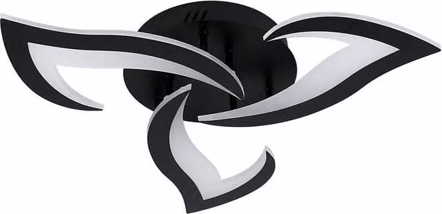 Goeco Modern Petal Design LED Ceiling Light in Black, 36W, 3000K, Diameter: 58 cm – 1
