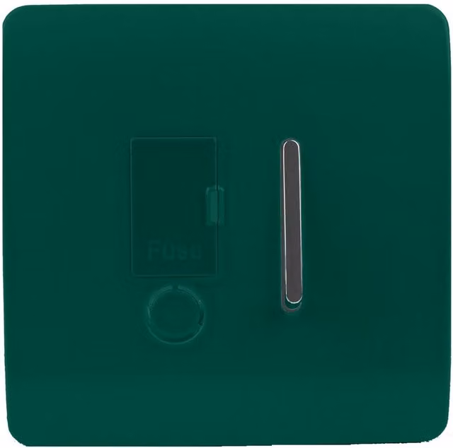 Trendi Switch Single 13 Amp Fused Spur with Flex Outlet in Dark Forest Green – 1
