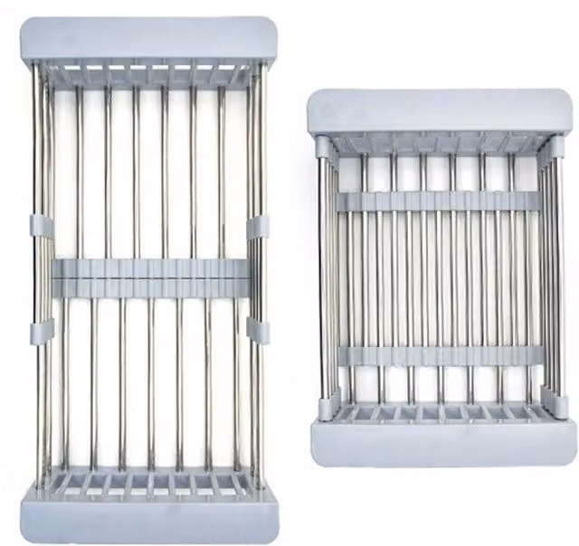 Haven Retractable Kitchen Sink Basket Shelf in Grey