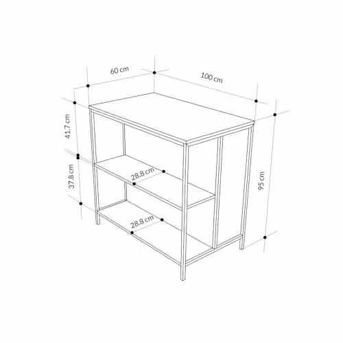 HOCUS PICUS Industrial Style Bar Table in Oak and Silky Grey Black, W/D/H: 100.0 x 60.0 x 95.0 cm – 2