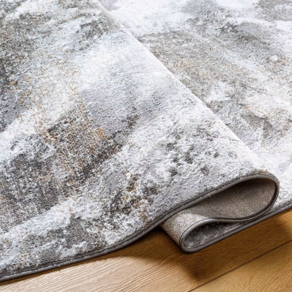 Livabliss Allegro Abstract Modern Marble Living and Dining Room Rug in Grey, Blue and Brown, W: 160 cm, D: 215 cm – 3