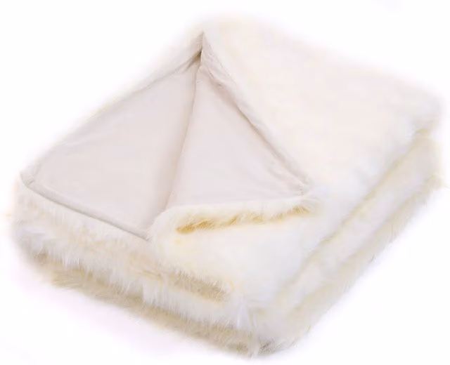 ICON Luxury Yellow Faux Fur Animal Print Throw