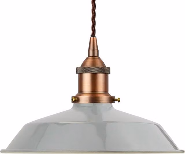 SE Home Trinity Small Metal Pendant Light in French Grey and Matt Antique Copper