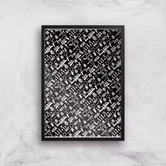 Squid Game Games Glitch Giclee Abstract Graphic Art Print, Multicolour, A2