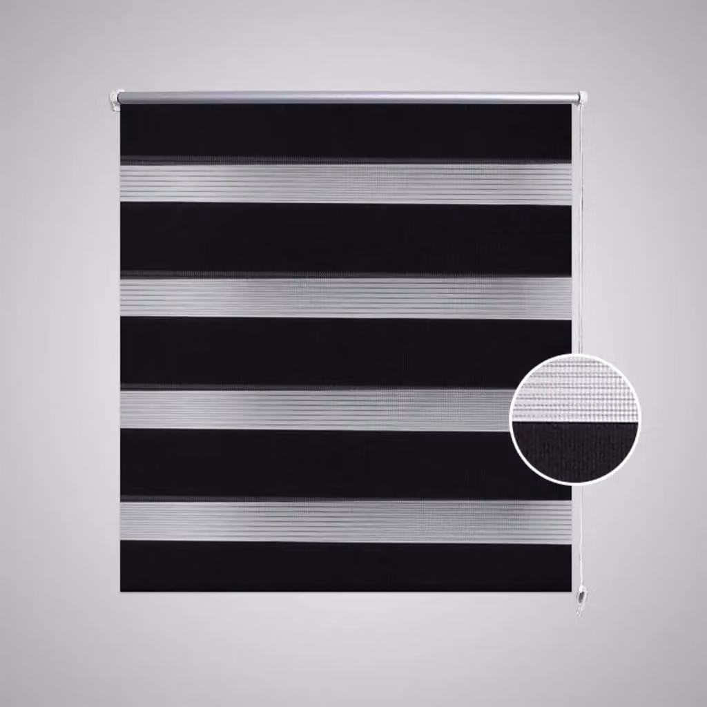 Berkfield Home Zebra Day and Night Blind in Black and White, W: 40 cm, H: 100 cm – 2