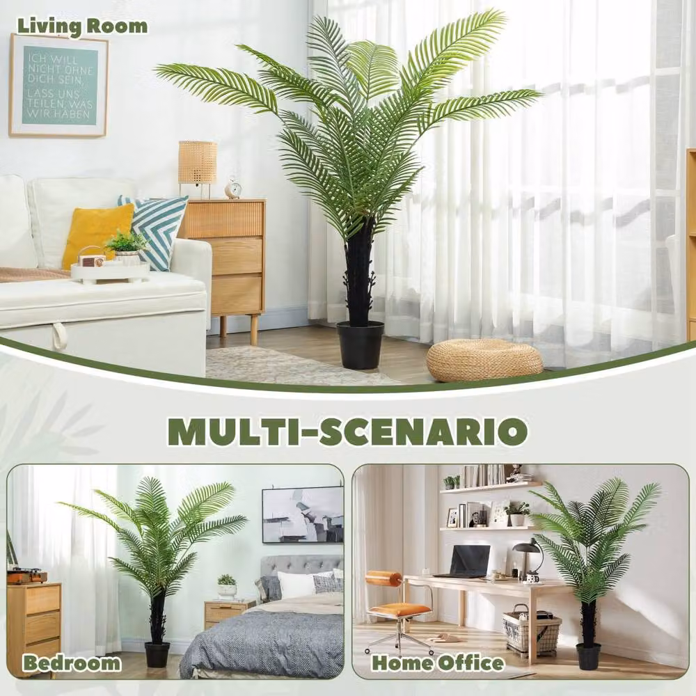 Wyld Haus Seta 175cm Artificial Areca Palm in Green with Weighted Pot – 5
