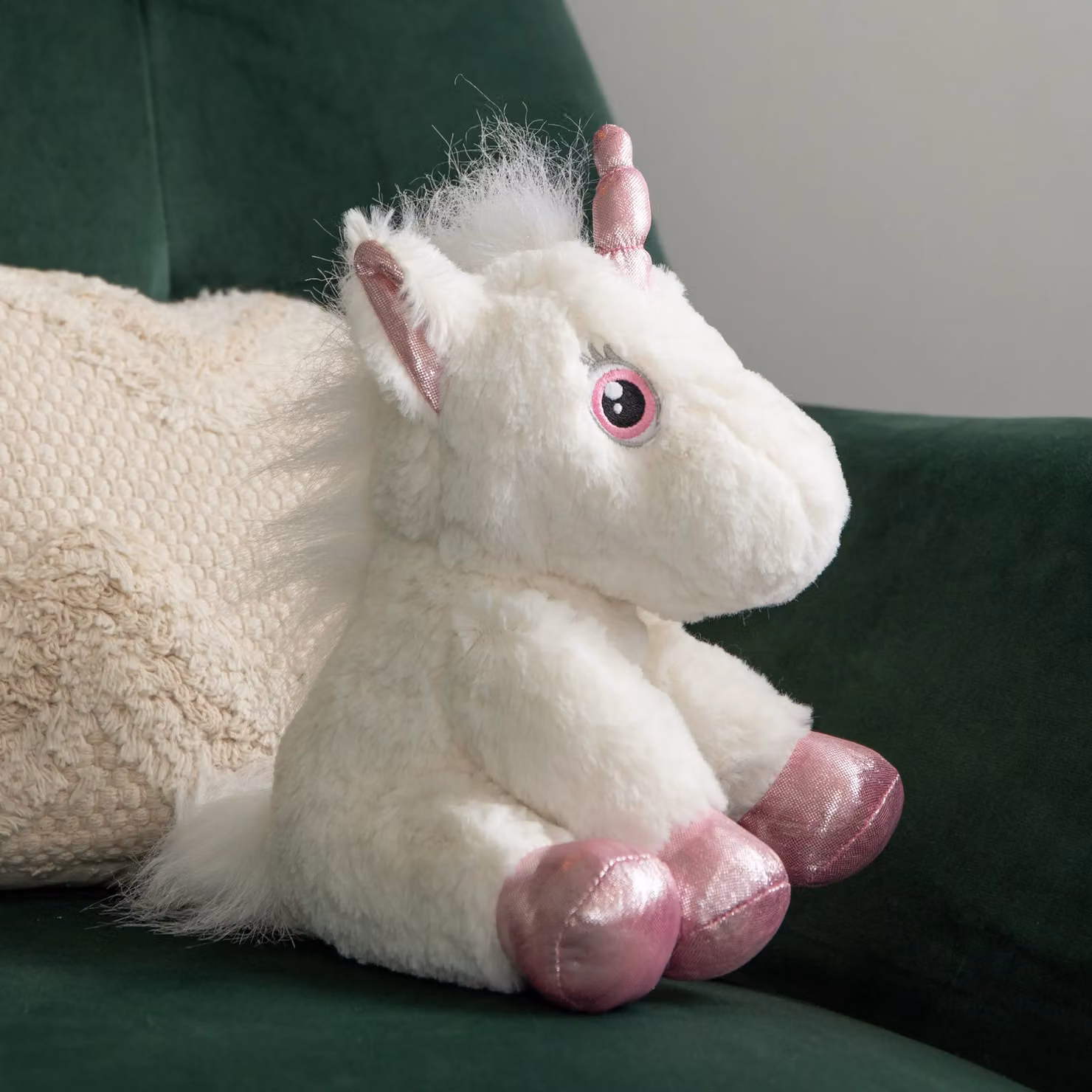 Samuel Alexander White Plush Unicorn with Pink Details, 24 cm – 3