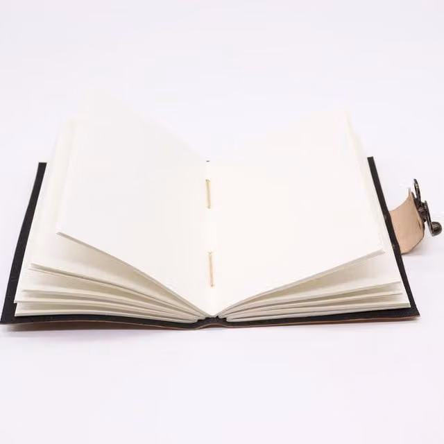 KDMK Brown Leather Hardcover Journal with Blank Plain Paper