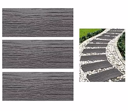 Primeur Set of 3 Grey Railroad Step Stones in Rubber