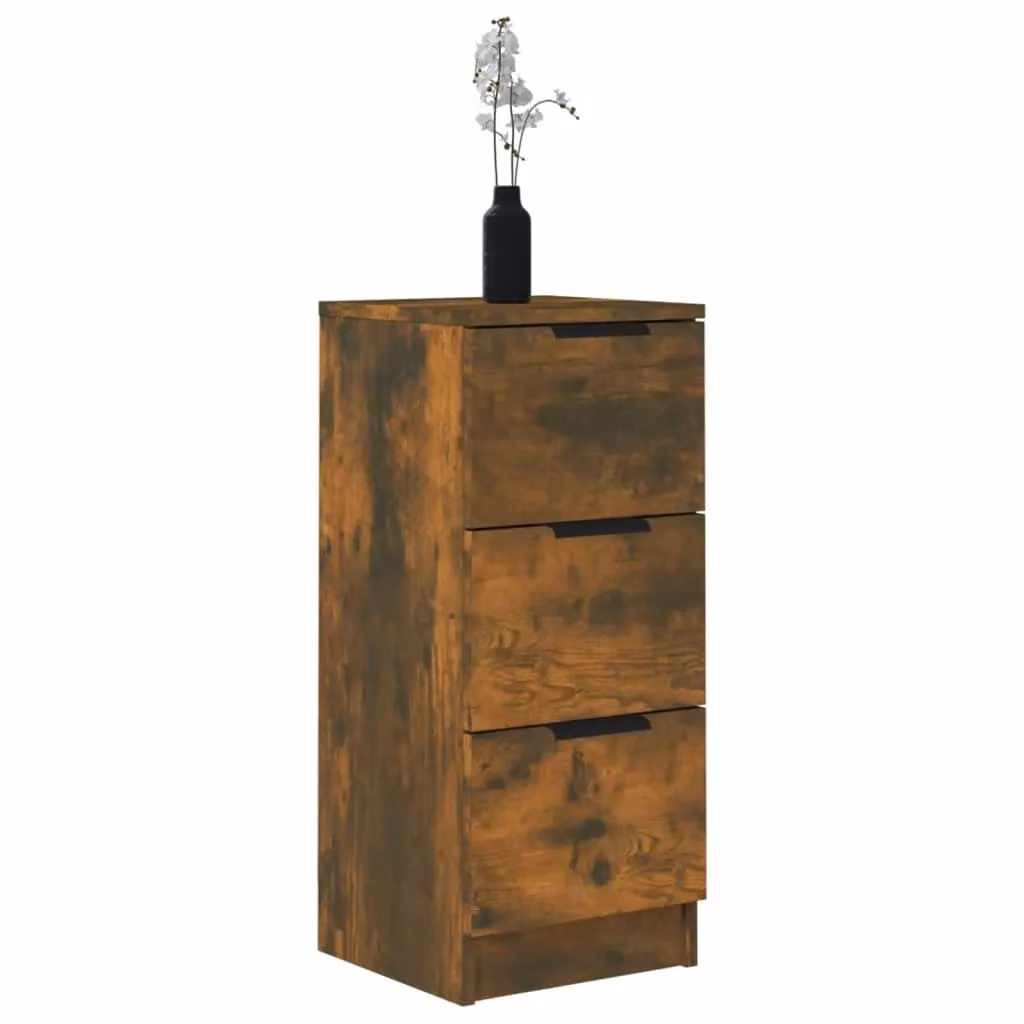 Berkfield Home Set of 2 Wall Mounted Sideboards in Smoked Oak Brown, W/D/H: 30 x 30 x 70 cm – 3