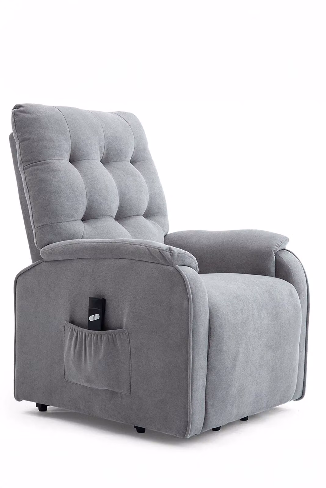 More4Homes Charlbury Grey Fabric Single Motor Electric Rise and Recliner Armchair – 2