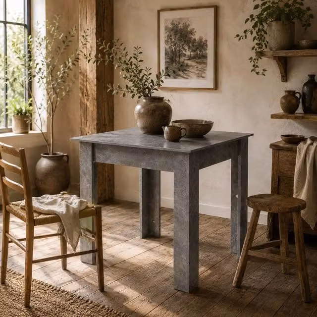 Wyld Haus Kava Square Dining Table, Grey, W/D/H: 80 x 80 x 76 cm – 1