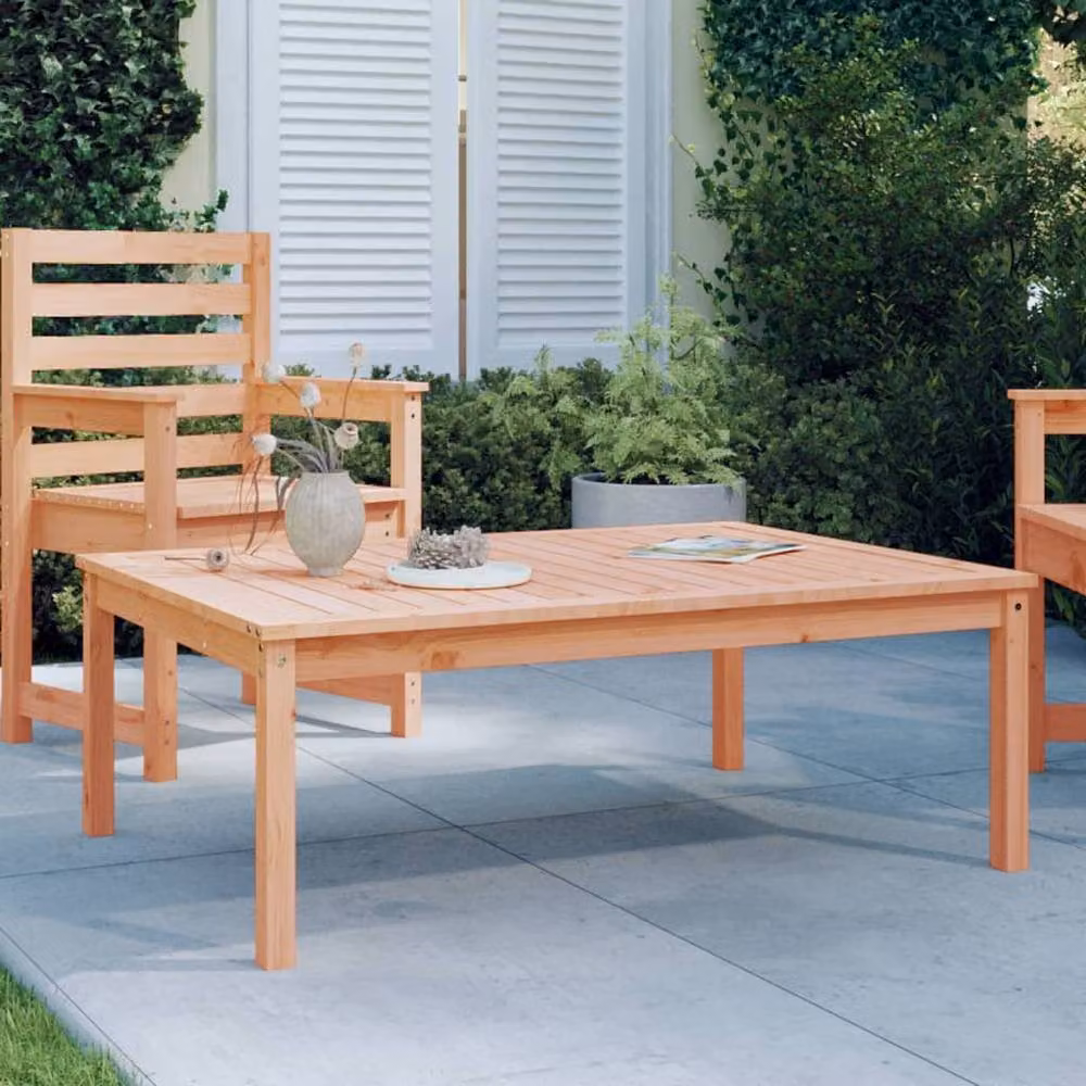 Berkfield Home Rectangular Garden Table in Light Tan Solid Wood, W/D/H: 121 x 82.5 x 45 cm – 2