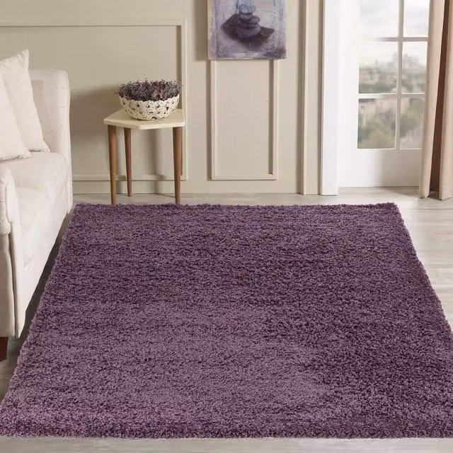 Smart Living Modern Shaggy Rug, Purple, W: 170 cm, D: 120 cm