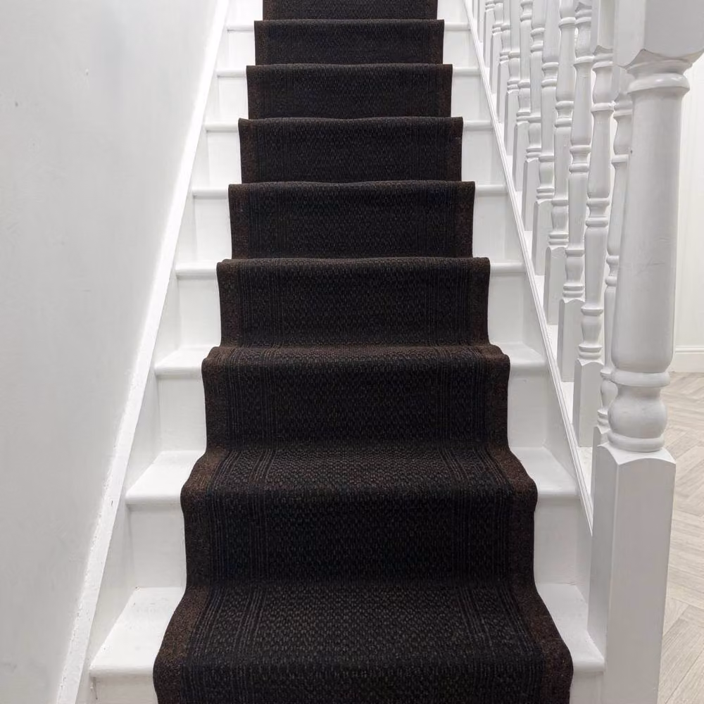 runrug Aztec Stair Runner Carpet, Non-Slip, Dark Brown, W: 80 cm, L: 450 cm – 5