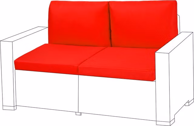 Gardenista Red Water Repellent Polyester Outdoor Garden Rattan Sofa Replacement Cushion Set of 4