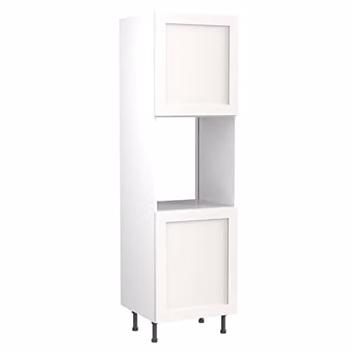 Kitchen Kit Shaker Door Tall Flatpack Oven Housing Unit, White Matt, W: 60 cm, D: 57 cm, H: 212 cm