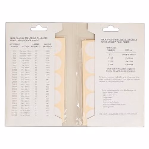 Blick White Self Adhesive Rectangular Paper Labels, 600 Pack, 29mm