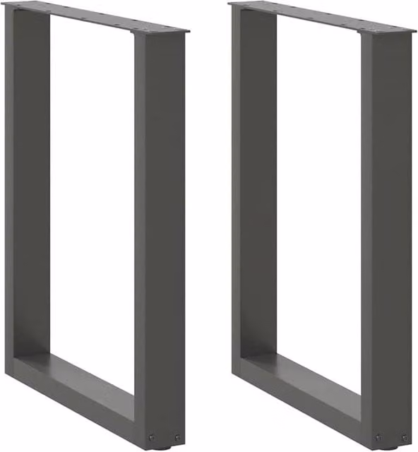 Berkfield Home U-Shaped Coffee Table Legs, 2 Pieces, Anthracite Steel, H: 72-73 cm x W: 70 cm