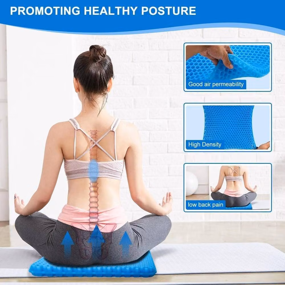 SPETLEK Blue Honeycomb Breathable Gel Seat Cushion, W: 100 cm x D: 100 cm – 4