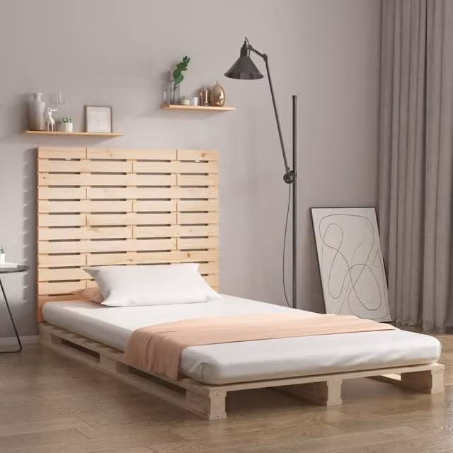 Berkfield Home Rustic Solid Wood Pine Wall Headboard, Brown, W: 126 cm, D: 3 cm, H: 91.5 cm