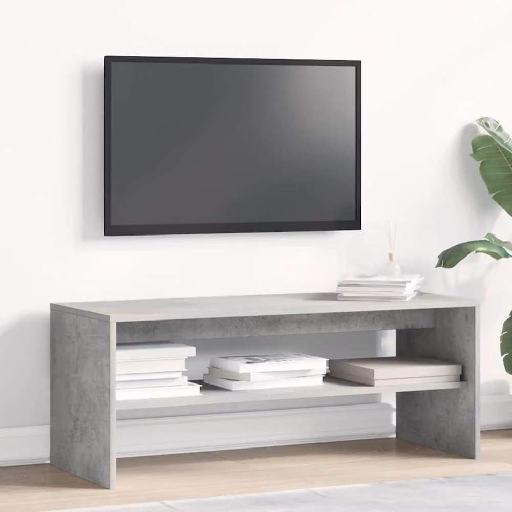 Berkfield Home Modern TV Cabinet in Concrete Grey, W/D/H: 100 x 40 x 40 cm – 2