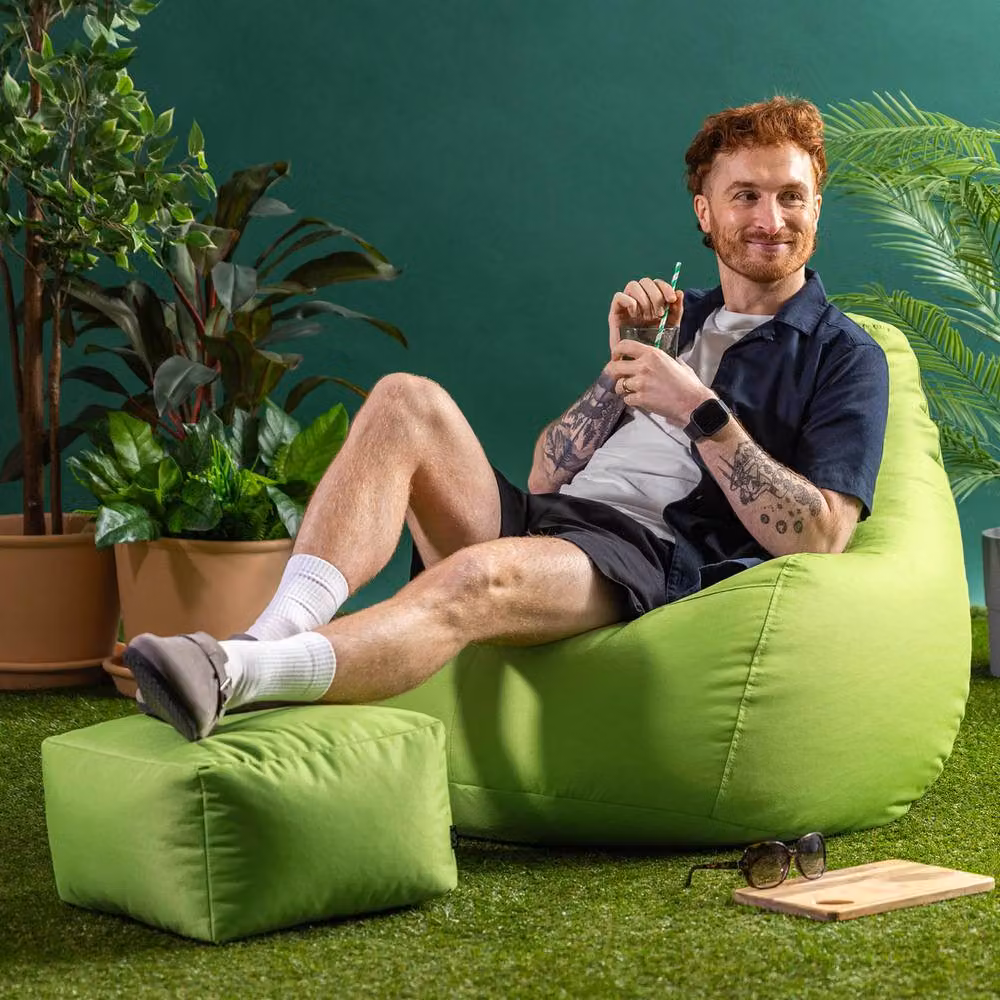 Bean Bag Bazaar icon Gaming Recliner Indoor and Outdoor Bean Bag with Footstool in Green – 2