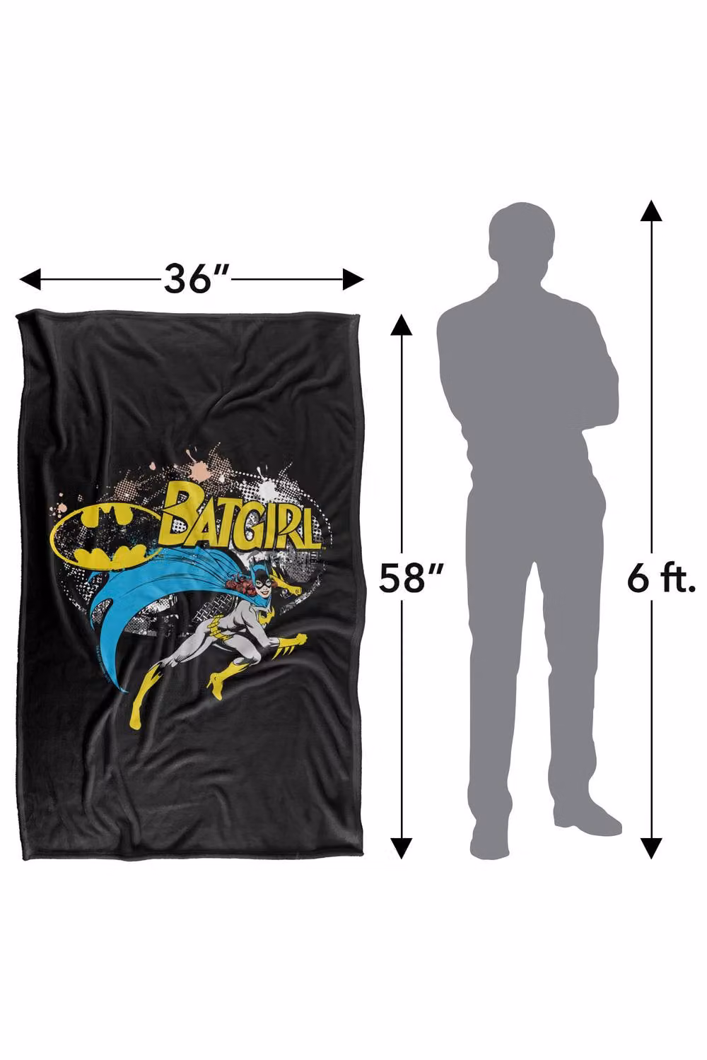 Warner Bros. Batman Batgirl Halftone Super Soft Fleece Throw Blanket for Children, Multicolour, W: 91.44 cm x L: 147 cm – 8