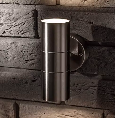 CGC Lighting Alesha Stainless Steel Outdoor Up and Down LED Wall Light in Silver – 2