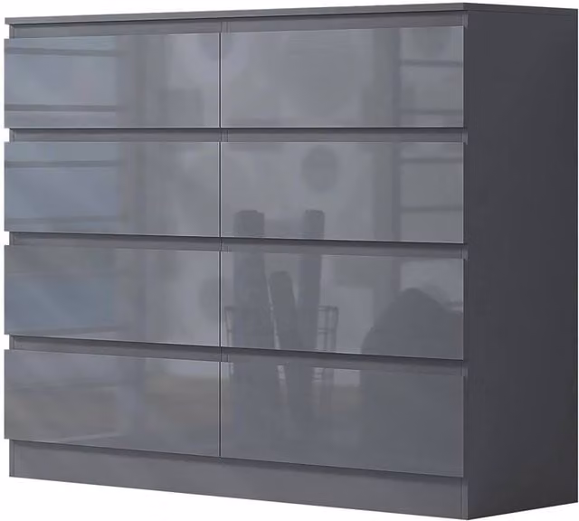 SPETLEK 8 Drawer Grey Chest of Drawers