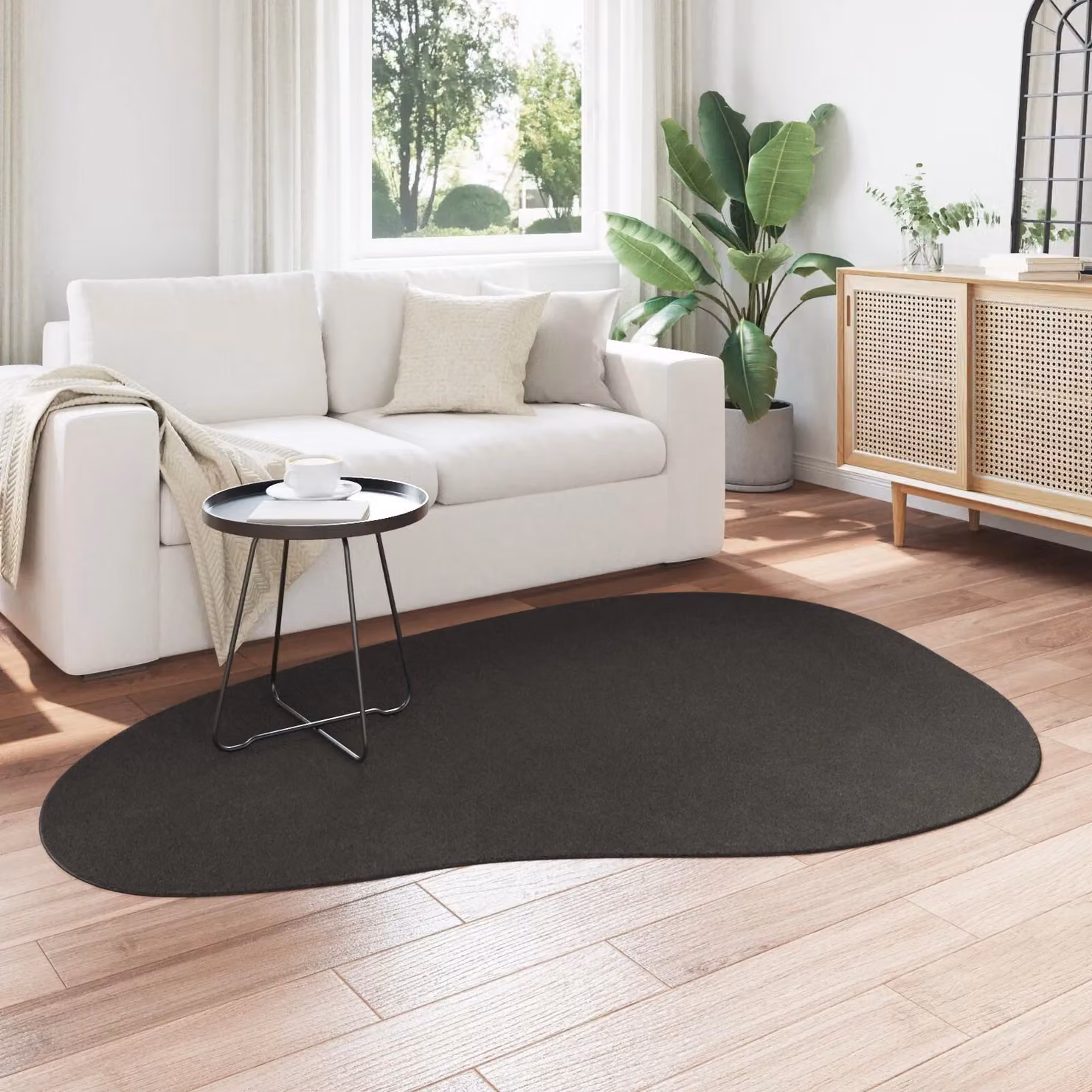 Berkfield Home Huarte Short Pile Washable Rug, Anthracite, W: 140 cm x D: 200 cm – 3