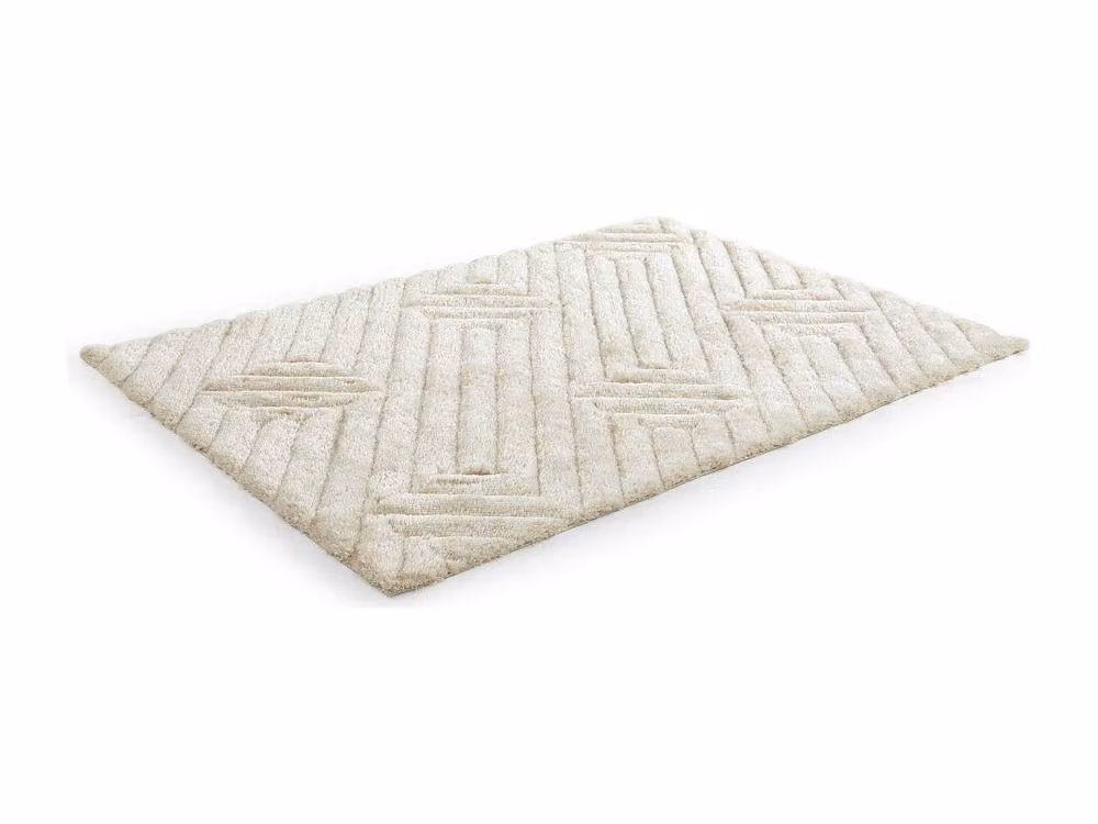 Vente-unique Maze Raised Long Pile Shaggy Rug in Beige, W: 160 cm, D: 230 cm – 2
