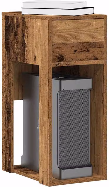 Berkfield Home Computer Tower Stand with Drawer in Brown Old Wood W/D/H: 30 x 44 x 74 cm – 1