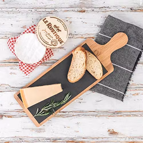 Argon Tableware Bamboo and Slate Serving Paddles, Pack of 3, Grey and Brown, W: 44.5 cm, D: 14.5 cm – 3