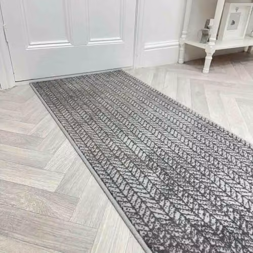 runrug Empire Hallway Runner Rug, Light Grey, W: 70 cm, L: 420 cm – 1