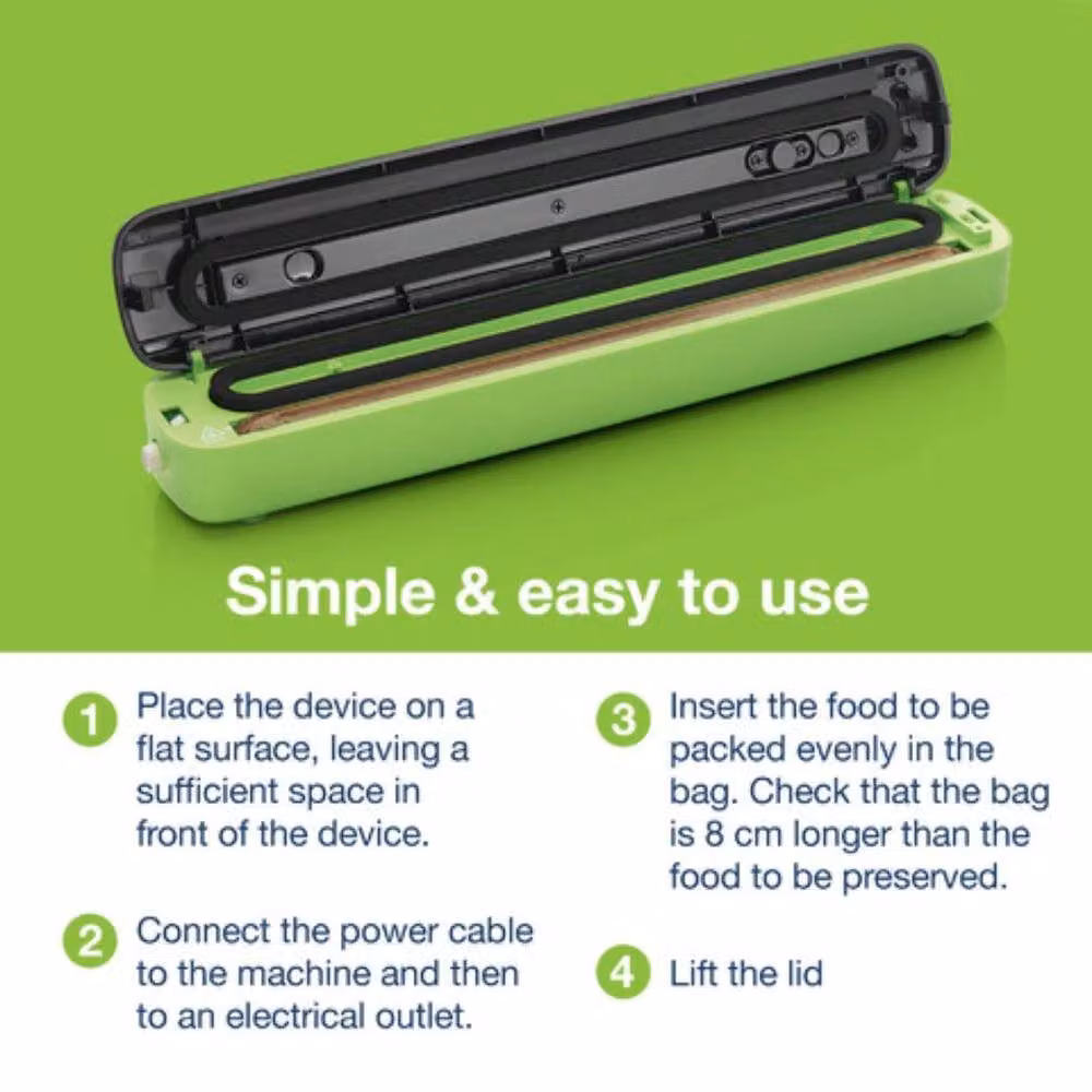 Laica Food Vacuum Sealer and Heat Sealer Machine with Extra Bags, Black – 2