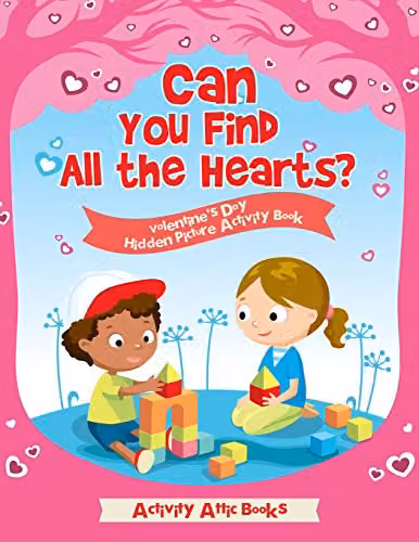 Activity Attic Books Can You Find All the Hearts? Valentine's Day Hidden Picture Activity Book, Multicolour, H: 27.94 cm, W: 21.59 cm, D: 0.64 cm