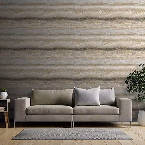Muriva Semper Marble Abstract Wallpaper Roll in Gold and Yellow – 2