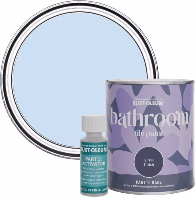 Rust-Oleum Bathroom Tile Paint in Gloss Finish, Powder Blue, 0.75 l