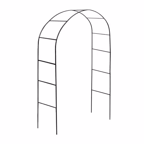 Harbour Housewares Metal Garden Arbour Arch in Black, H 240 cm x W 140 cm x D 38 cm – 1