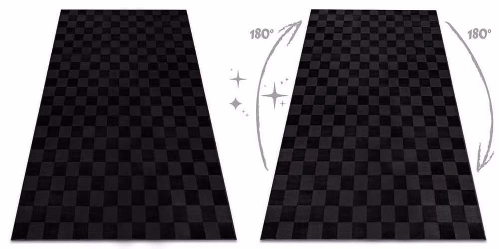 RugsX Aura Geometric Minimalist Rectangular Rug in Black, W: 140 cm, L: 190 cm – 2