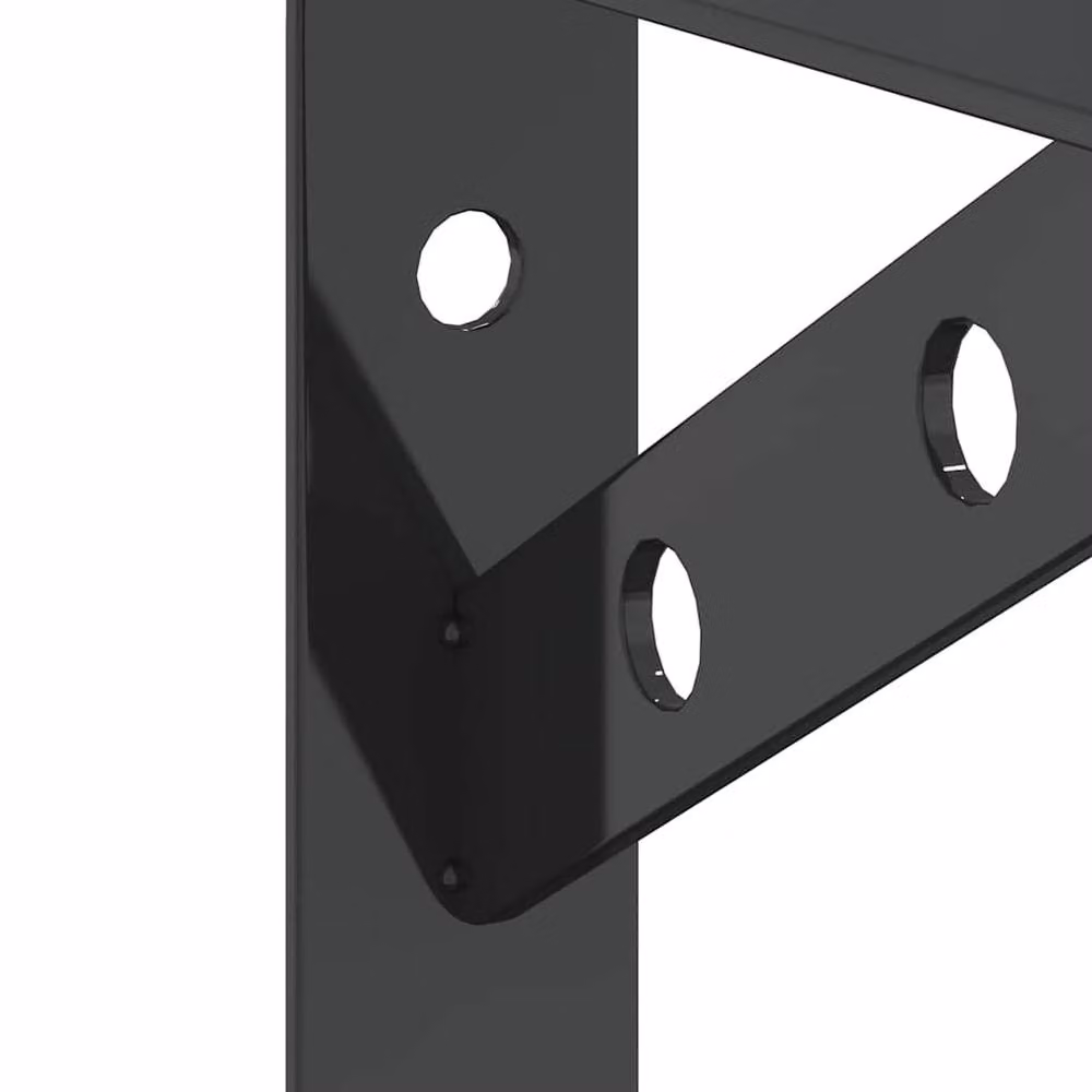 Berkfield Home Black Stainless Steel Wall Mounted Shelf Brackets, 4 Pack, W/D/H: 15 x 2.5 x 11.5 cm – 7