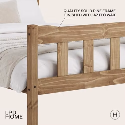 Lemon Pavilion Furniture Havana King Size Pine Bed Frame, Brown, L210.8 x W159.8 x H96 cm – 3