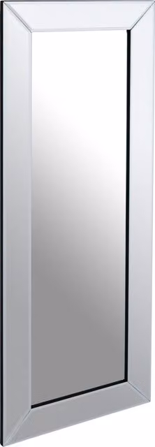 Orsina Sana Small Rectangular Wall Mirror in Clear Glass and Silver Metal