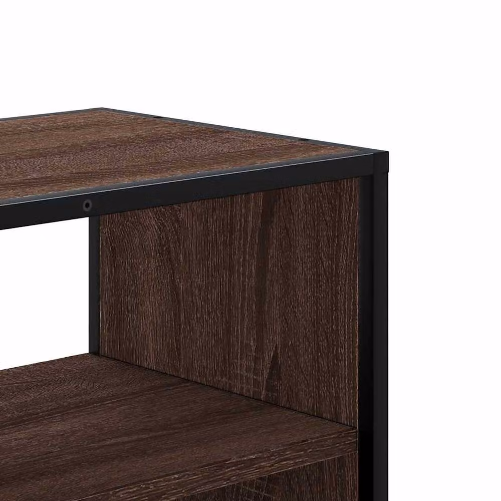 Berkfield Home Brown Oak TV Cabinet in Engineered Wood and Metal, W: 80 cm, D: 31 cm, H: 39.5 cm – 5