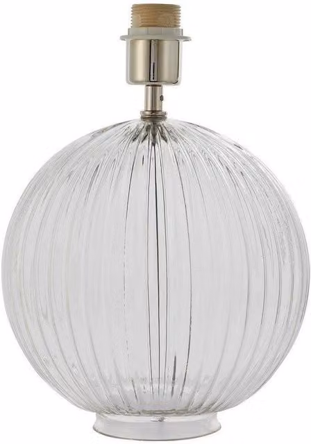 Netlighting Jemma 1 Table Light with Clear Ribbed Glass and Satin Nickel Plate Base in Grey (E27)