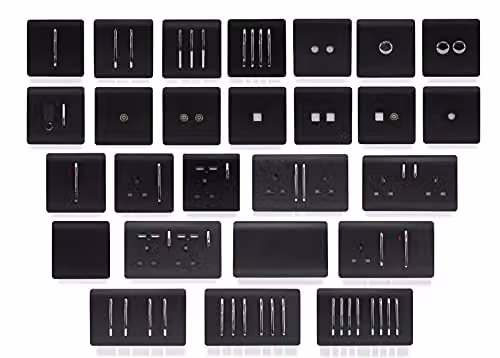 Trendi Switch 1 Gang Retractive Home Automation Switch in Matt Black – 3