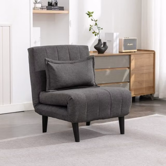 More4Homes Harper Folding Clic Clac Fabric Lounge Futon Sofa Bed in Grey